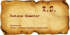 Katona Demeter névjegykártya